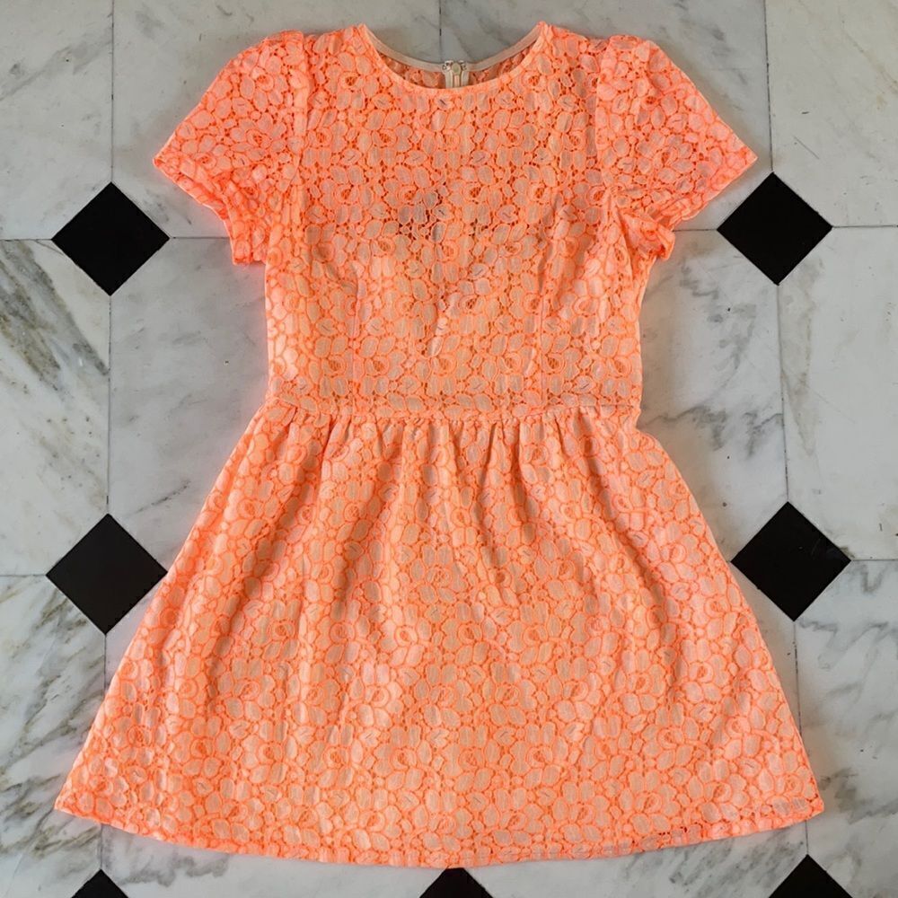 MM Couture Short Sleeve Lace Dress